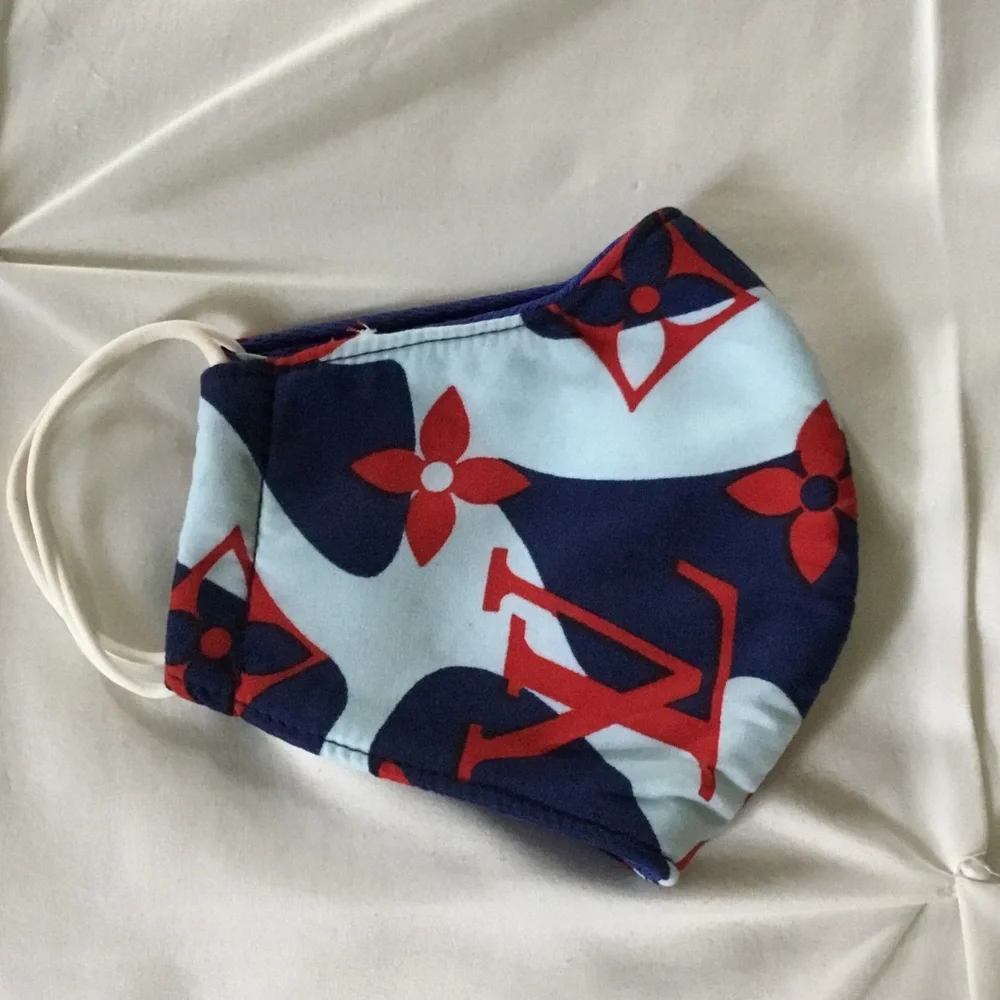 Louis Vuitton Blue and Red Face Mask